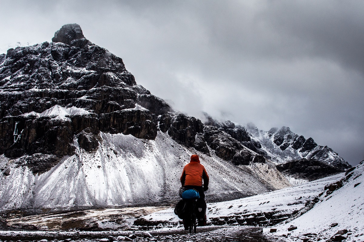 Cycle touring in the snow and mountains takes good tour planning.