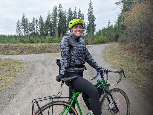 Roxy riding in winter gear