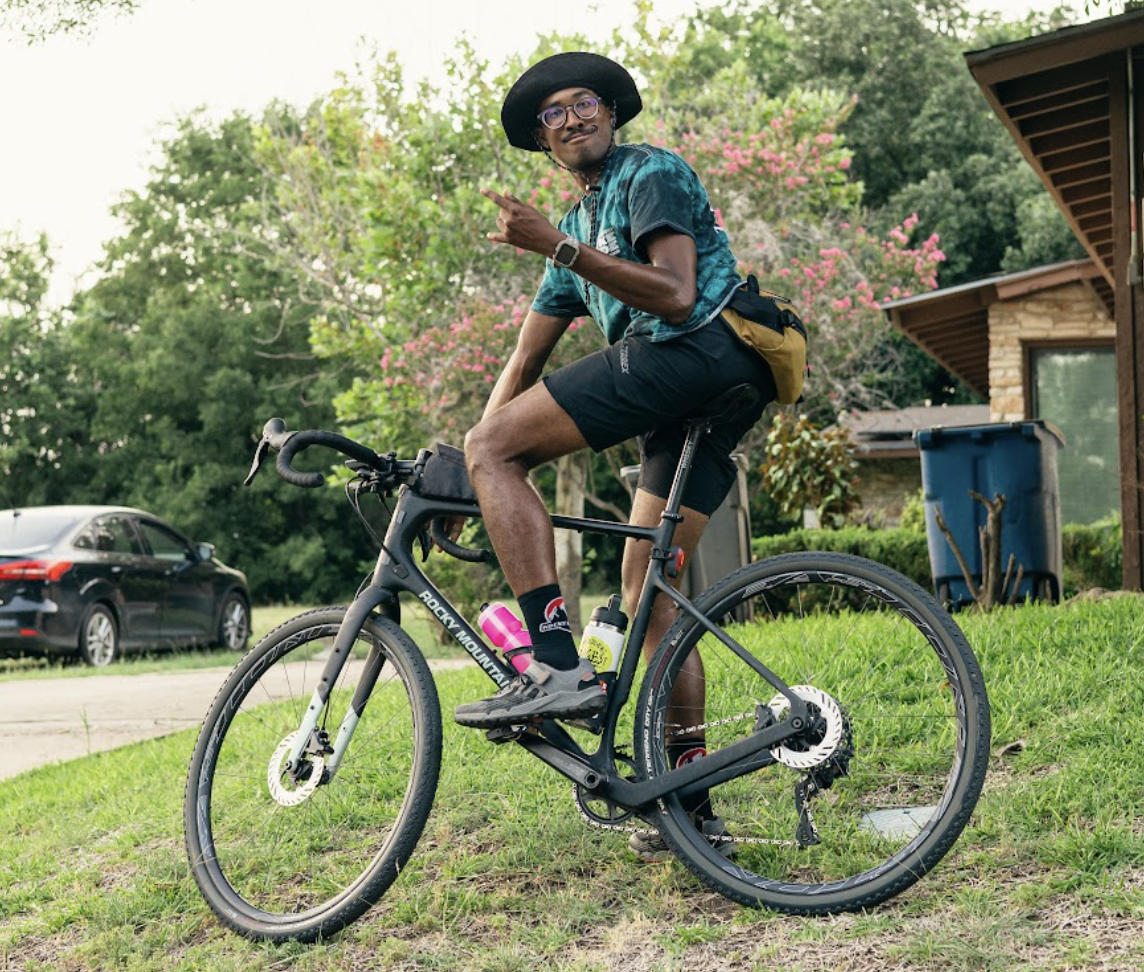 a man on a bike