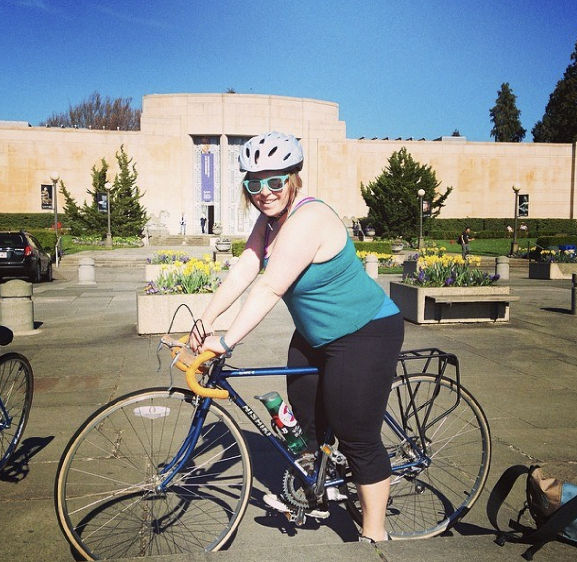 plus size woman on a bike