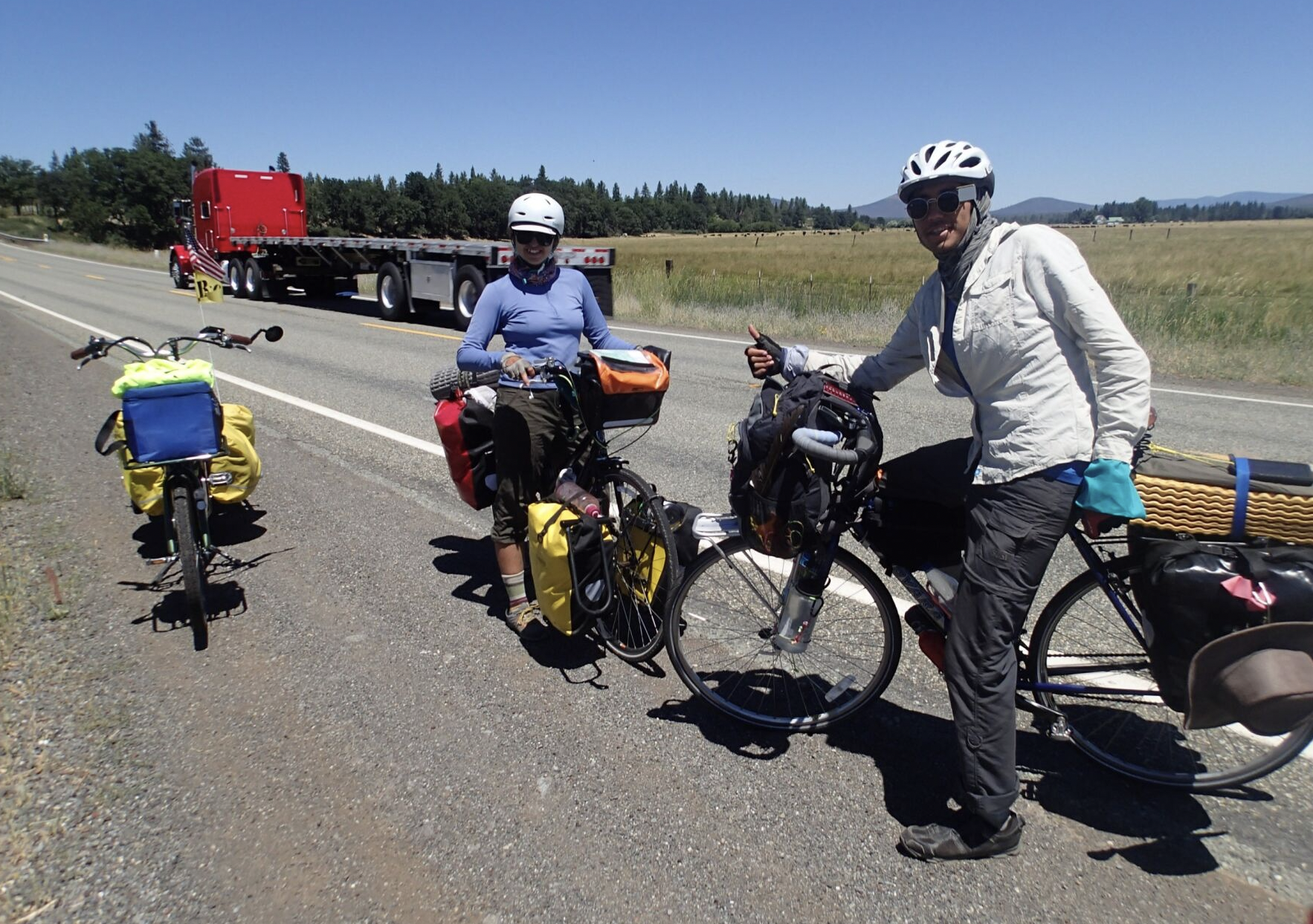 cyclists on the road 